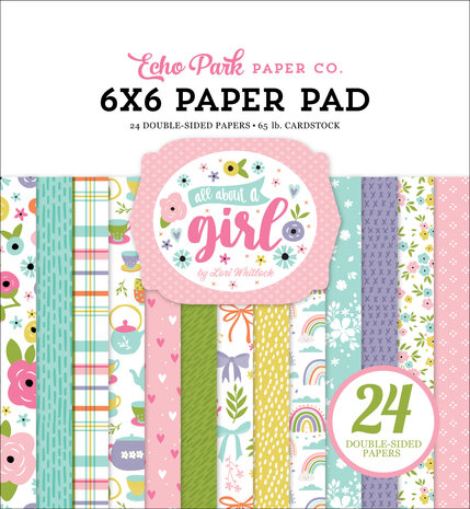Echo Park All About A Girl 6x6 Inch Paper Pad (AAG282023) (OUTLET)