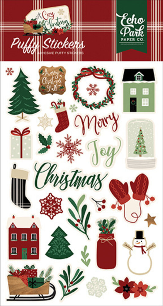 Echo Park A Cozy Christmas Puffy Stickers (ACC189066) (OUTLET)