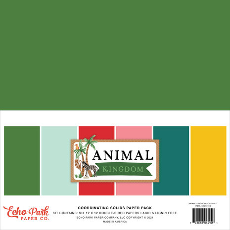 Echo Park Animal Kingdom 12x12 Inch Coordinating Solids Paper Pack (AK259015) (OUTLET) Echo Park Animal Kingdom 12x12 Inch Coordinating Solids Paper Pack (AK259015) (OUTLET)