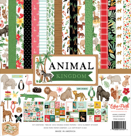 Echo Park Animal Kingdom 12x12 Inch Collection Kit (AK259016) (OUTLET)