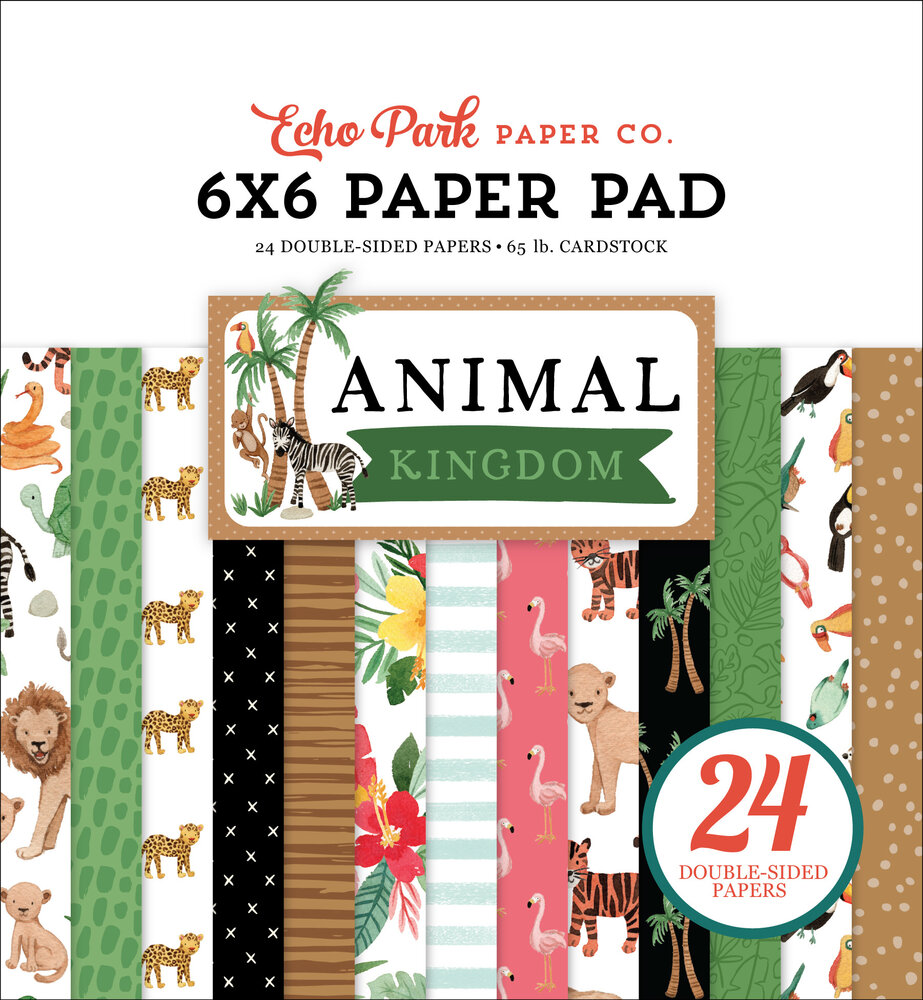 Echo Park Animal Kingdom 6x6 Inch Paper Pad (AK259023) (OUTLET)
