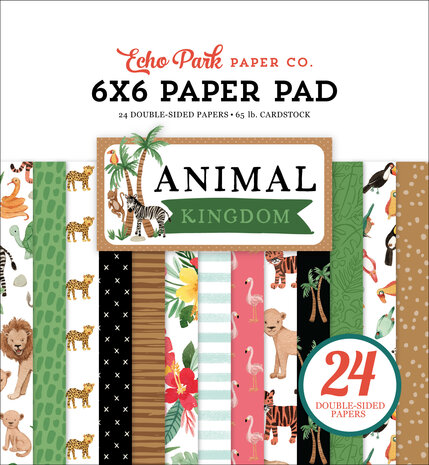 Echo Park Animal Kingdom 6x6 Inch Paper Pad (AK259023) (OUTLET)