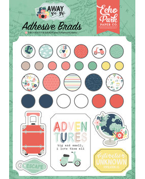 Echo Park Away We Go Adhesive Brads (AWG270020) (OUTLET)