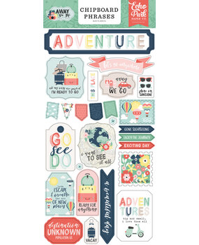 Echo Park Away We Go Chipboard Phrases (AWG270022) (OUTLET)