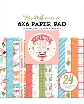 Echo Park Birthday Girl 6x6 Inch Paper Pad (BIG262023) (OUTLET)