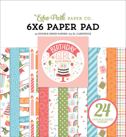 Echo Park Birthday Girl 6x6 Inch Paper Pad (BIG262023) (OUTLET)