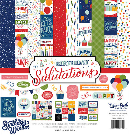 Echo Park Birthday Salutations 12x12 Inch Collection Kit (BIS264016) (OUTLET)