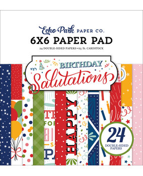 Echo Park Birthday Salutations 6x6 Inch Paper Pad (BIS264023) (OUTLET)