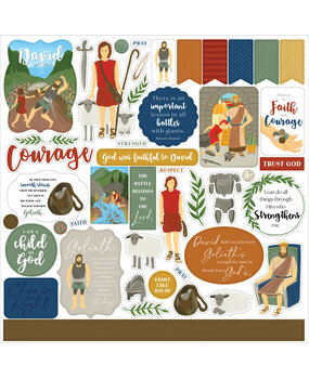 Echo Park Bible Stories: David And Goliath Element Sticker (BSG315014) (OUTLET)