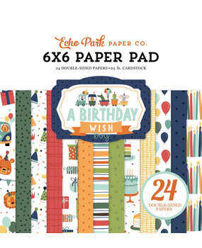 Echo Park A Birthday Wish Boy 6x6 Inch Paper Pad (BWB297023) (OUTLET)