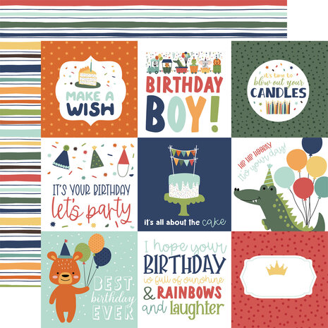 Echo Park A Birthday Wish Boy 6x6 Inch Paper Pad (BWB297023) (OUTLET)