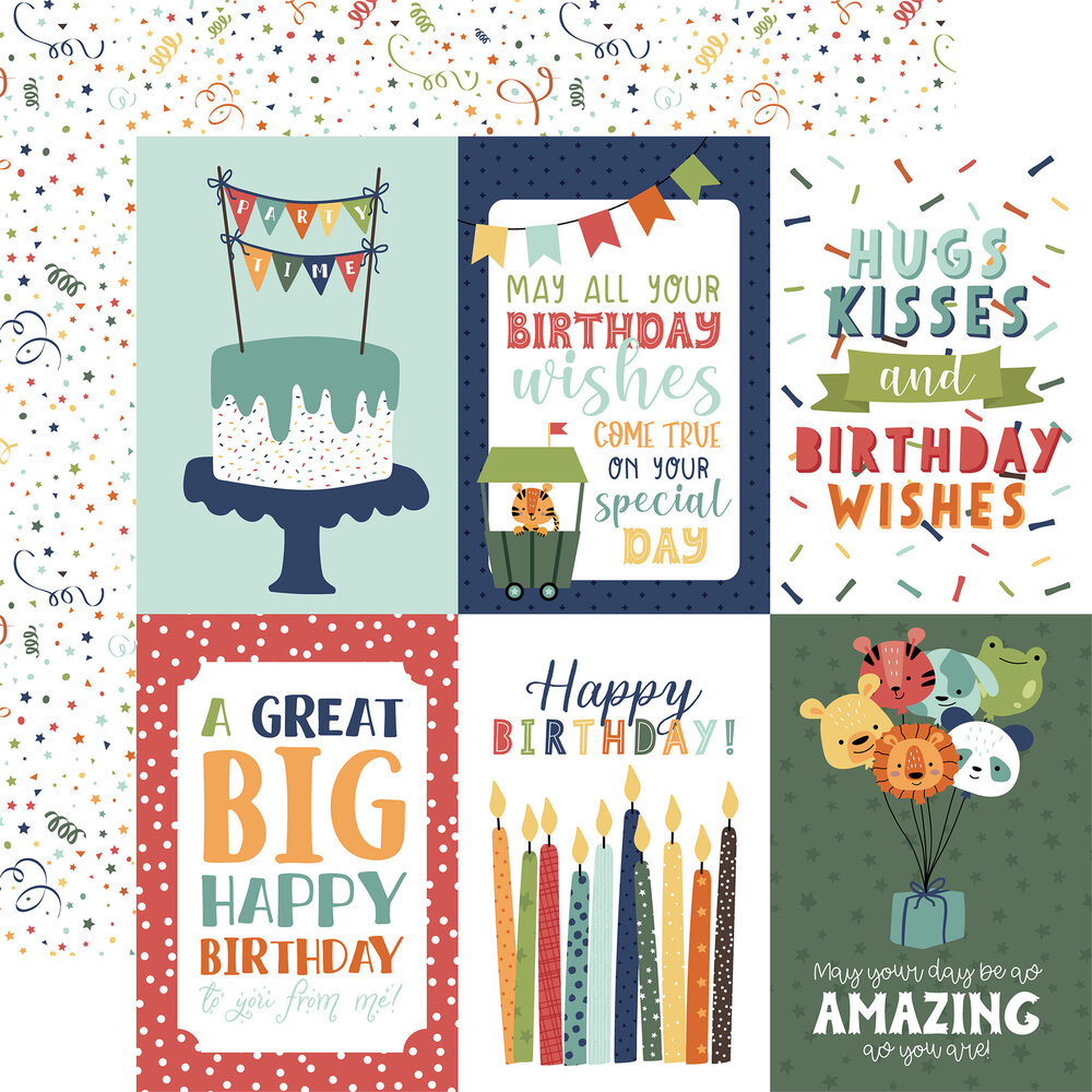 Echo Park A Birthday Wish Boy 6x6 Inch Paper Pad (BWB297023) (OUTLET)