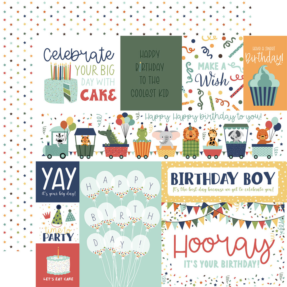Echo Park A Birthday Wish Boy 6x6 Inch Paper Pad (BWB297023) (OUTLET)