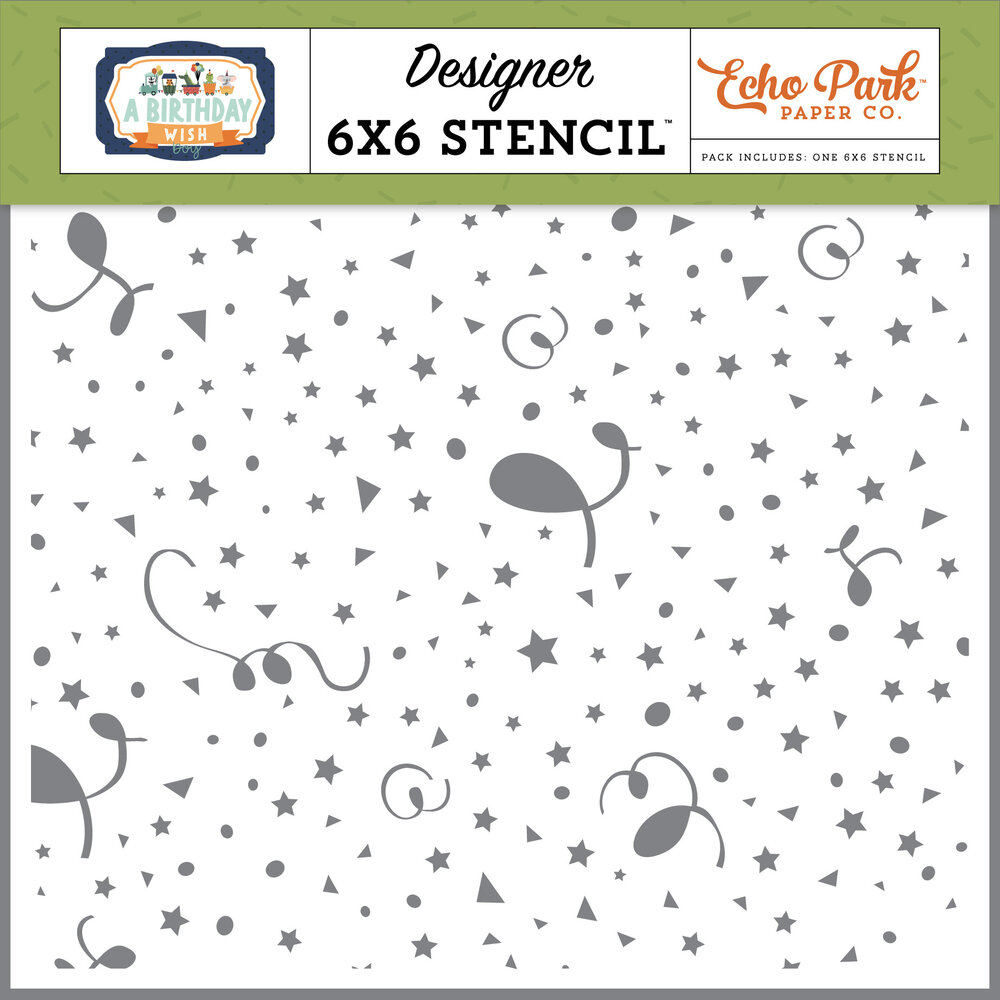 Echo Park Mixed Confetti Designer Stencil (BWB297034) (OUTLET)