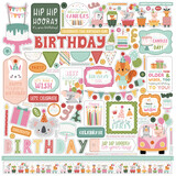 Echo Park A Birthday Wish Girl 12x12 Inch Element Sticker (BWG296014) (OUTLET)