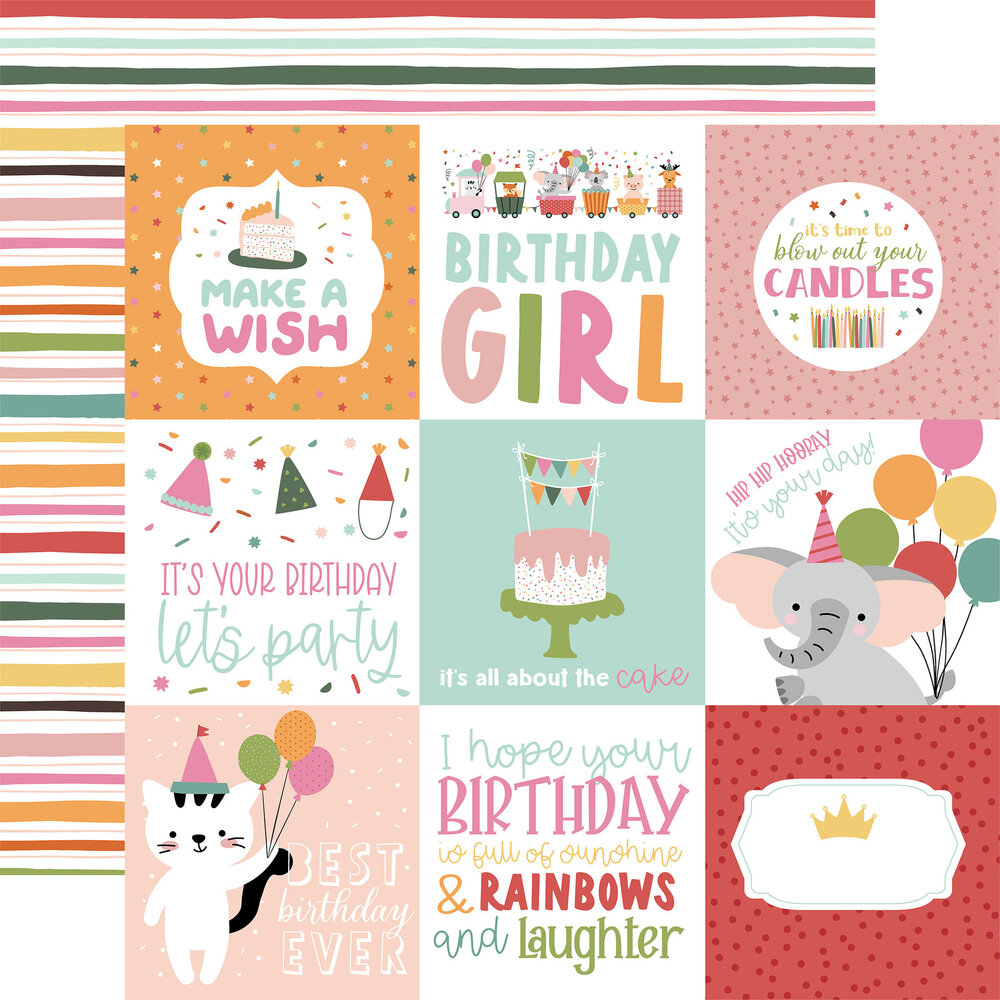 Echo Park A Birthday Wish Girl 6x6 Inch Paper Pad (BWG296023) (OUTLET)