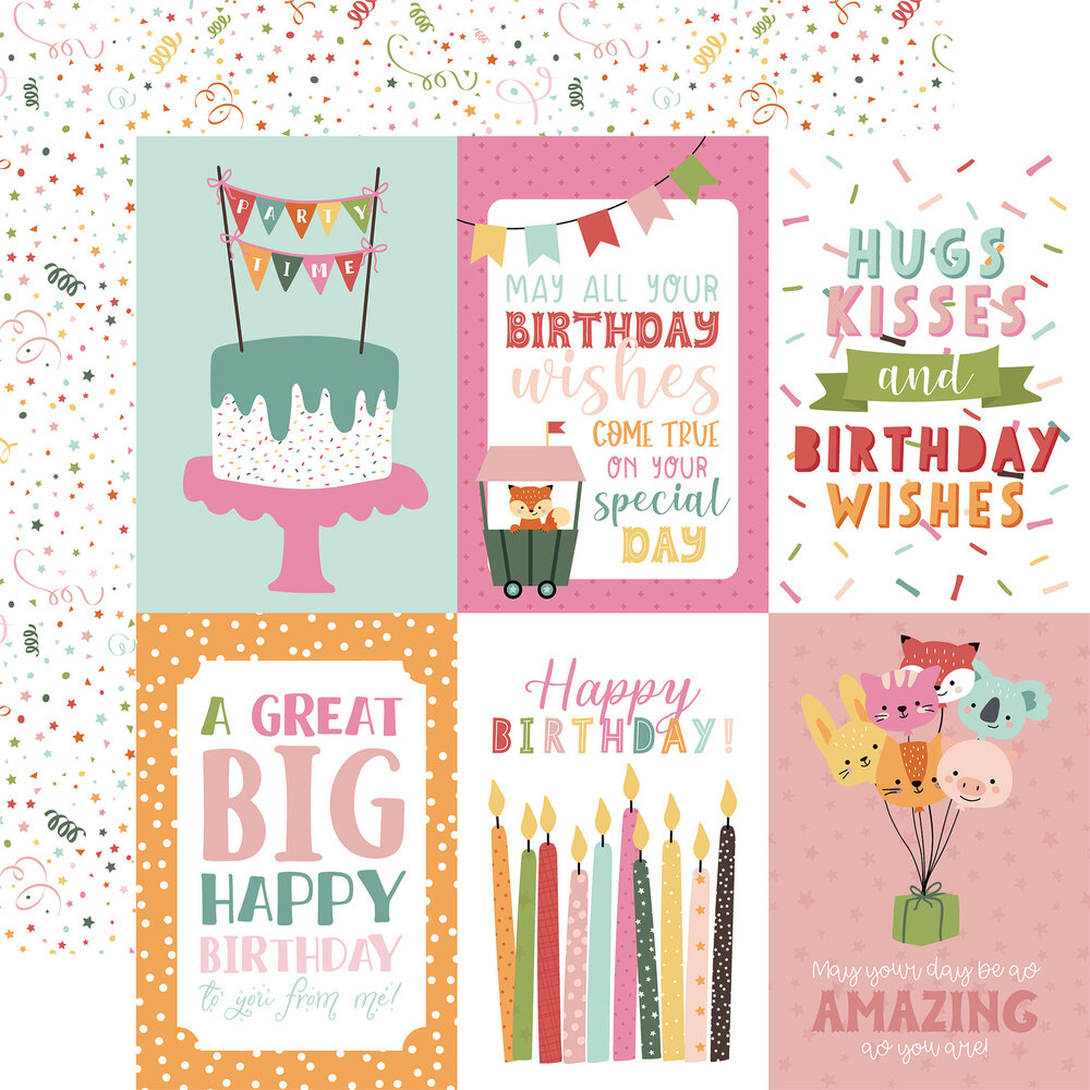 Echo Park A Birthday Wish Girl 6x6 Inch Paper Pad (BWG296023) (OUTLET)
