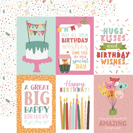 Echo Park A Birthday Wish Girl 6x6 Inch Paper Pad (BWG296023) (OUTLET)