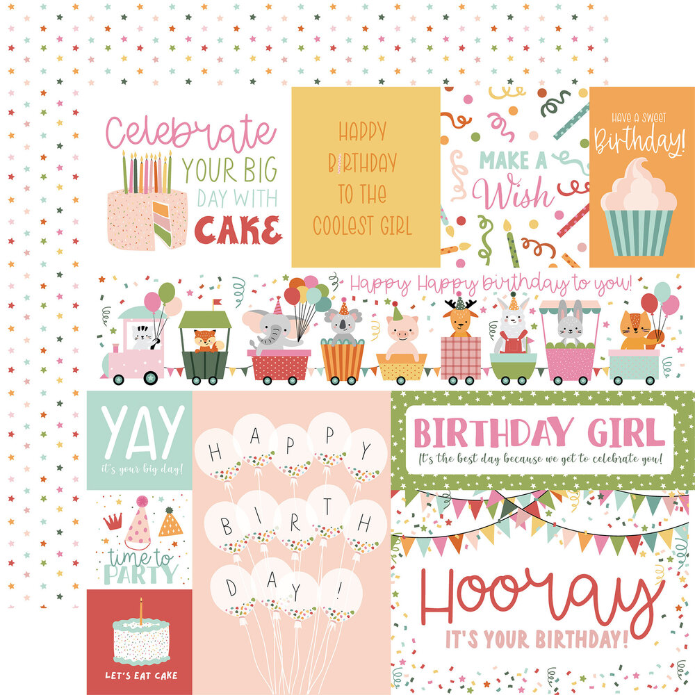 Echo Park A Birthday Wish Girl 6x6 Inch Paper Pad (BWG296023) (OUTLET)