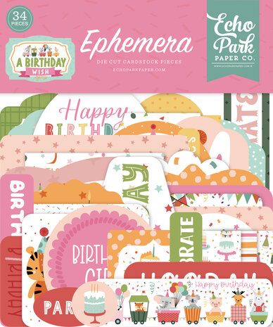 Echo Park A Birthday Wish Girl Ephemera (BWG296024) (OUTLET)