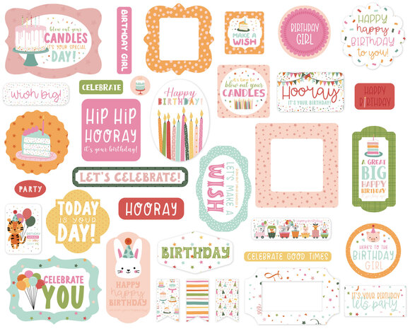 Echo Park A Birthday Wish Girl Ephemera (BWG296024) (OUTLET)