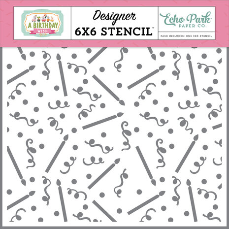 Echo Park Candles And Confetti Designer Stencil (BWG296033) (OUTLET)