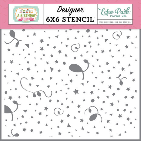 Echo Park Ribbon And Glitter Designer Stencil (BWG296034) (OUTLET)