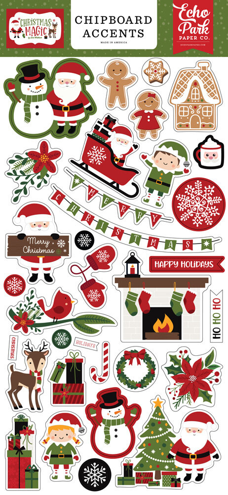 Echo Park Christmas Magic 6x13 Inch Chipboard Accents (CM254021) (OUTLET)