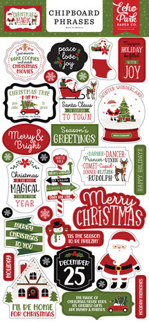 Echo Park Christmas Magic 6x13 Inch Chipboard Phrases (CM254022) (OUTLET)