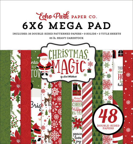 Echo Park Christmas Magic Cardmakers 6x6 Inch Mega Pad (CM254031) (OUTLET)