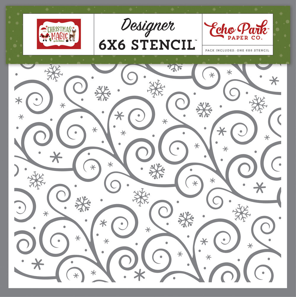 Echo Park Swirling Snowflakes Stencil (CM254035) (OUTLET) Echo Park Swirling Snowflakes Stencil (CM254035) (OUTLET)