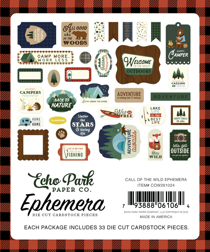 Echo Park Call Of The Wild Ephemera (COW281024) (OUTLET)