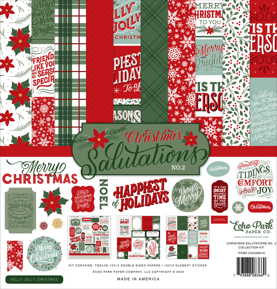 Echo Park Christmas Salutations No. 2 12x12 Inch Collection Kit (CSA289016) (OUTLET)
