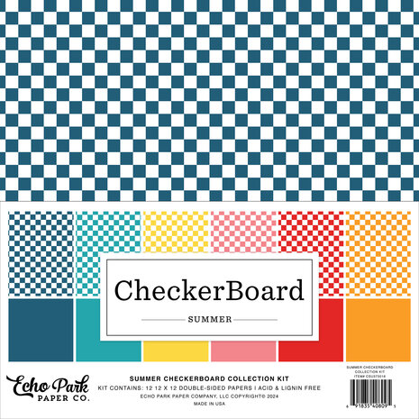 Echo Park Summer Checkerboard 12x12 Inch Collection Kit (CSU373016) (OUTLET)