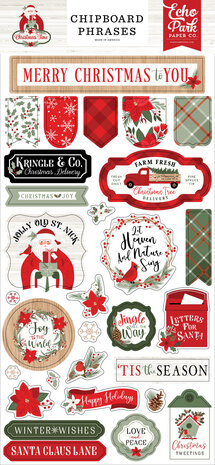 Echo Park Christmas Time Chipboard Phrases (CT330022) (OUTLET)