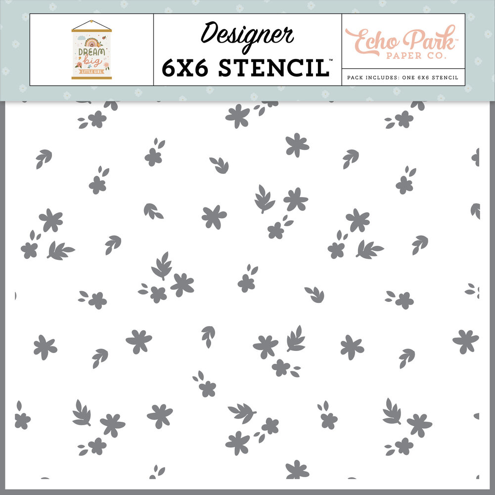Echo Park Little Miss Floral Stencil (DBG305033) (OUTLET)