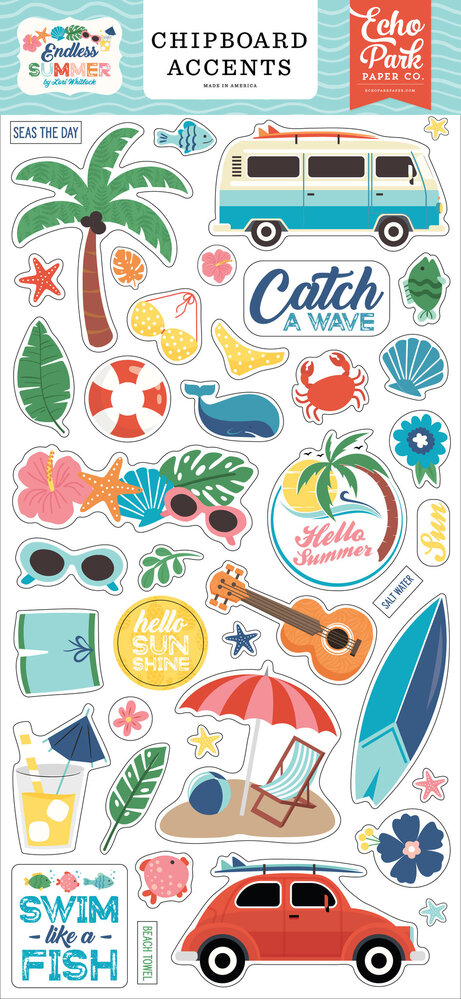 Echo Park Endless Summer Chipboard Accents (ES274021) (OUTLET)
