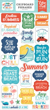 Echo Park Endless Summer Chipboard Phrases (ES274022) (OUTLET)