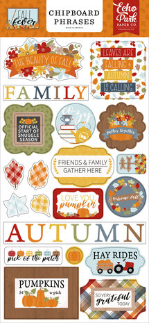 Echo Park Fall Fever Chipboard Phrases (FAF285022) (OUTLET)