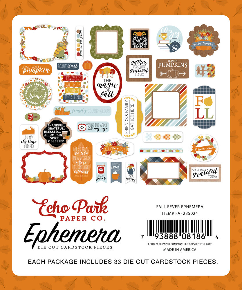 Echo Park Fall Fever Ephemera (FAF285024) (OUTLET)