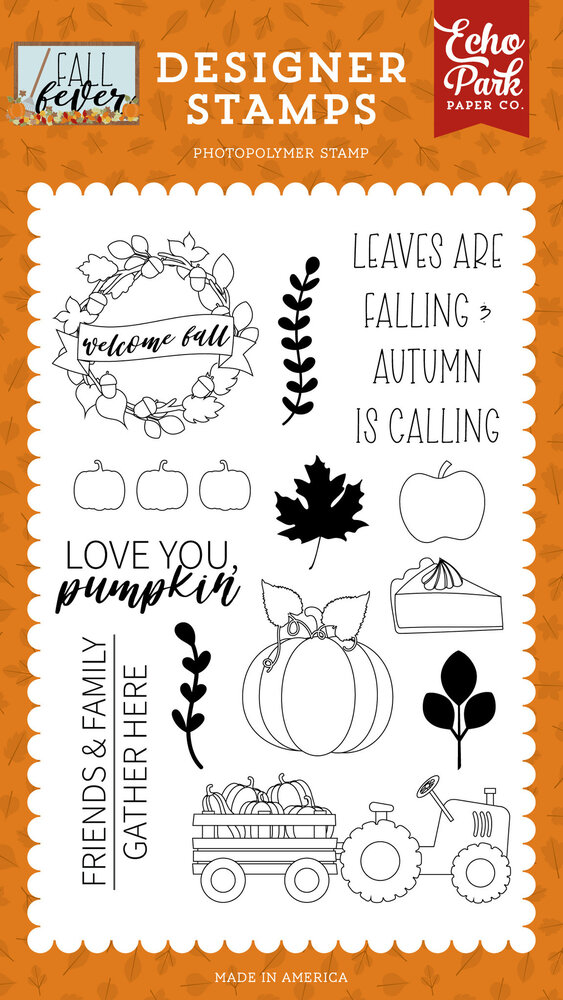 Echo Park Love You Pumpkin Clear Stamps (FAF285044) (OUTLET)