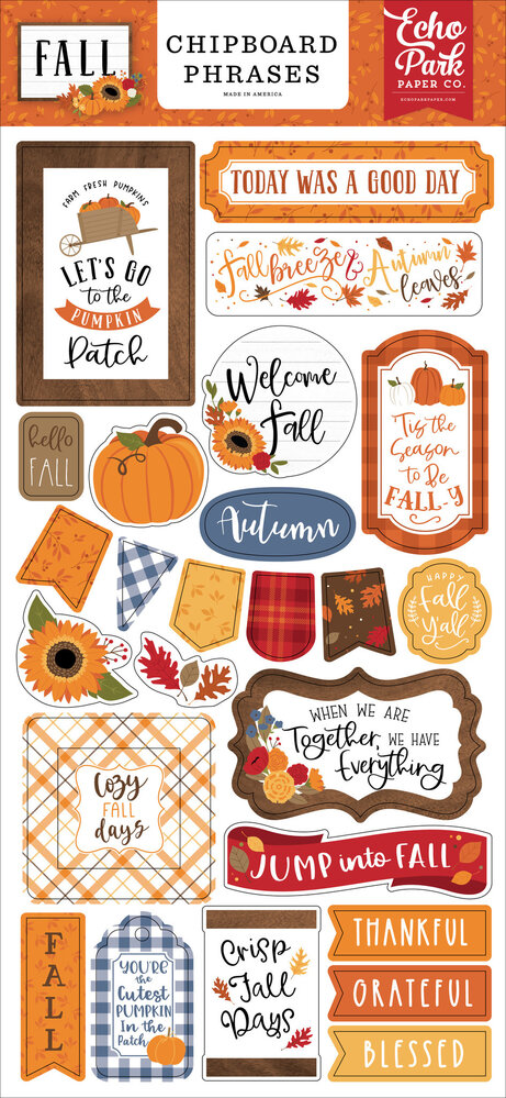 Echo Park Fall Chipboard Phrases (FAL251022) (OUTLET)