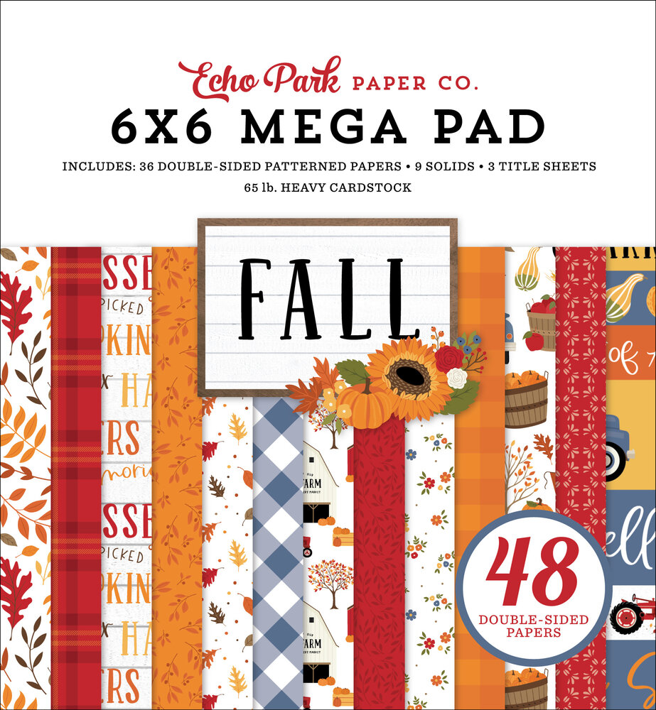 Echo Park Fall 6x6 Inch Cardmakers Mega Pad (FAL251031) (OUTLET)