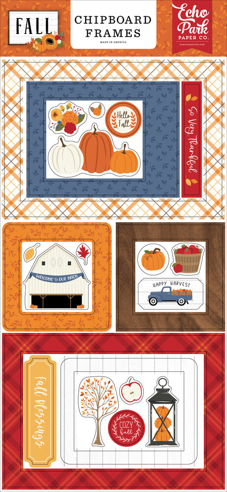 Echo Park Fall Chipboard Frames (FAL251065) (OUTLET)