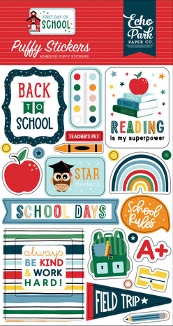 Echo Park First Day Of School Puffy Stickers (FDS276066) (OUTLET)
