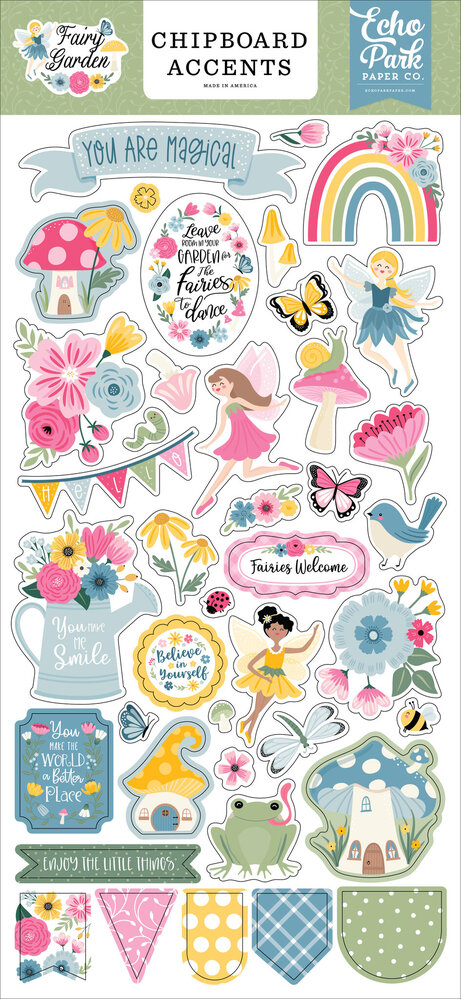 Echo Park Fairy Garden Chipboard Accents (FG338021) (OUTLET)