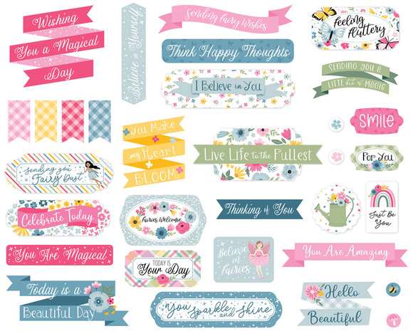 Echo Park Fairy Garden Titles & Phrases (FG338032) (OUTLET)