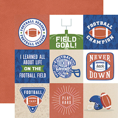 Echo Park Football 6x6 Inch Paper Pad (FO228023) (OUTLET)