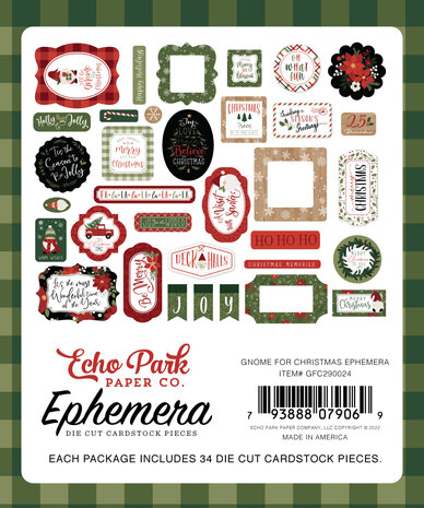 Echo Park Gnome For Christmas Ephemera (GFC290024) (OUTLET)