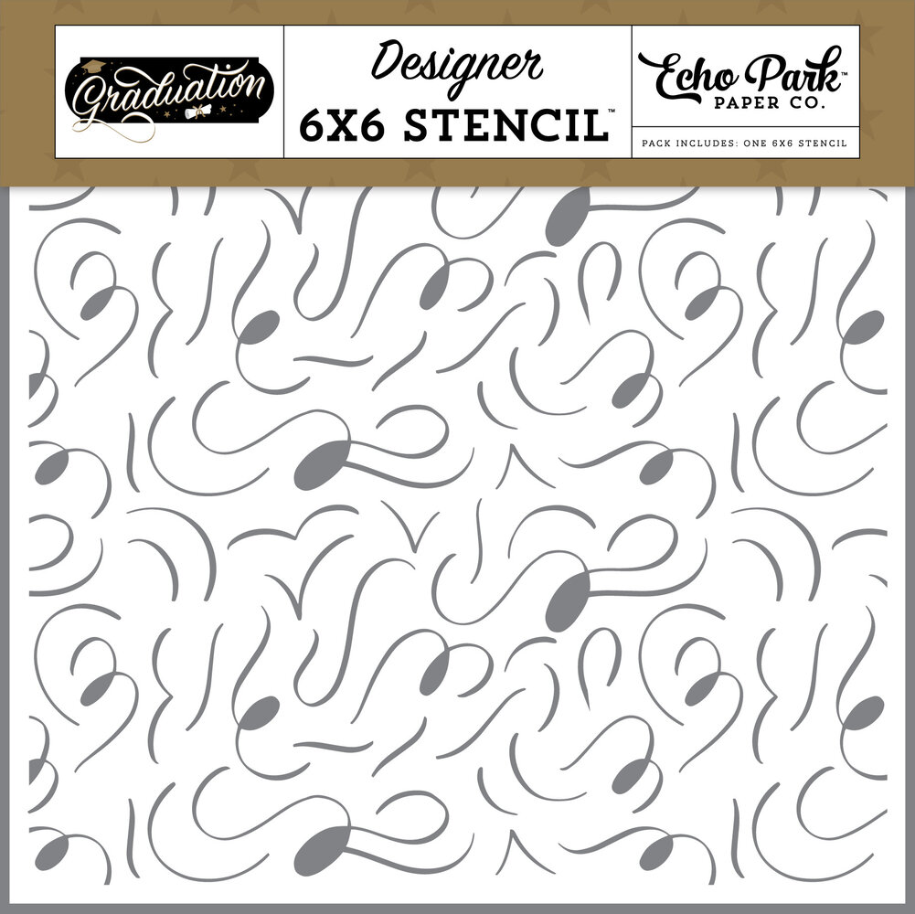 Echo Park Celebration Swirls Designer Stencil (GR298033) (OUTLET)